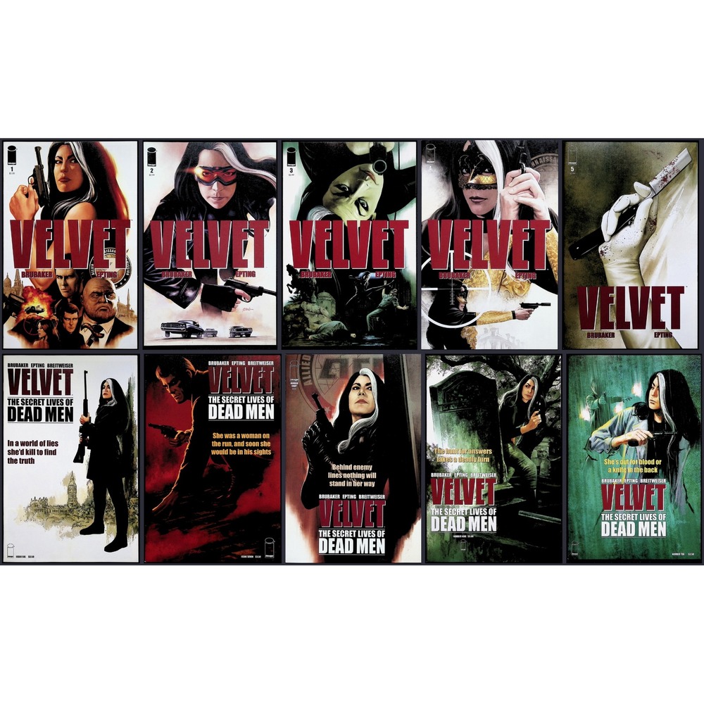 Image Comics Comic Lot Velvet #1-10 Brubaker Epting Spy Noir NM 2013‎